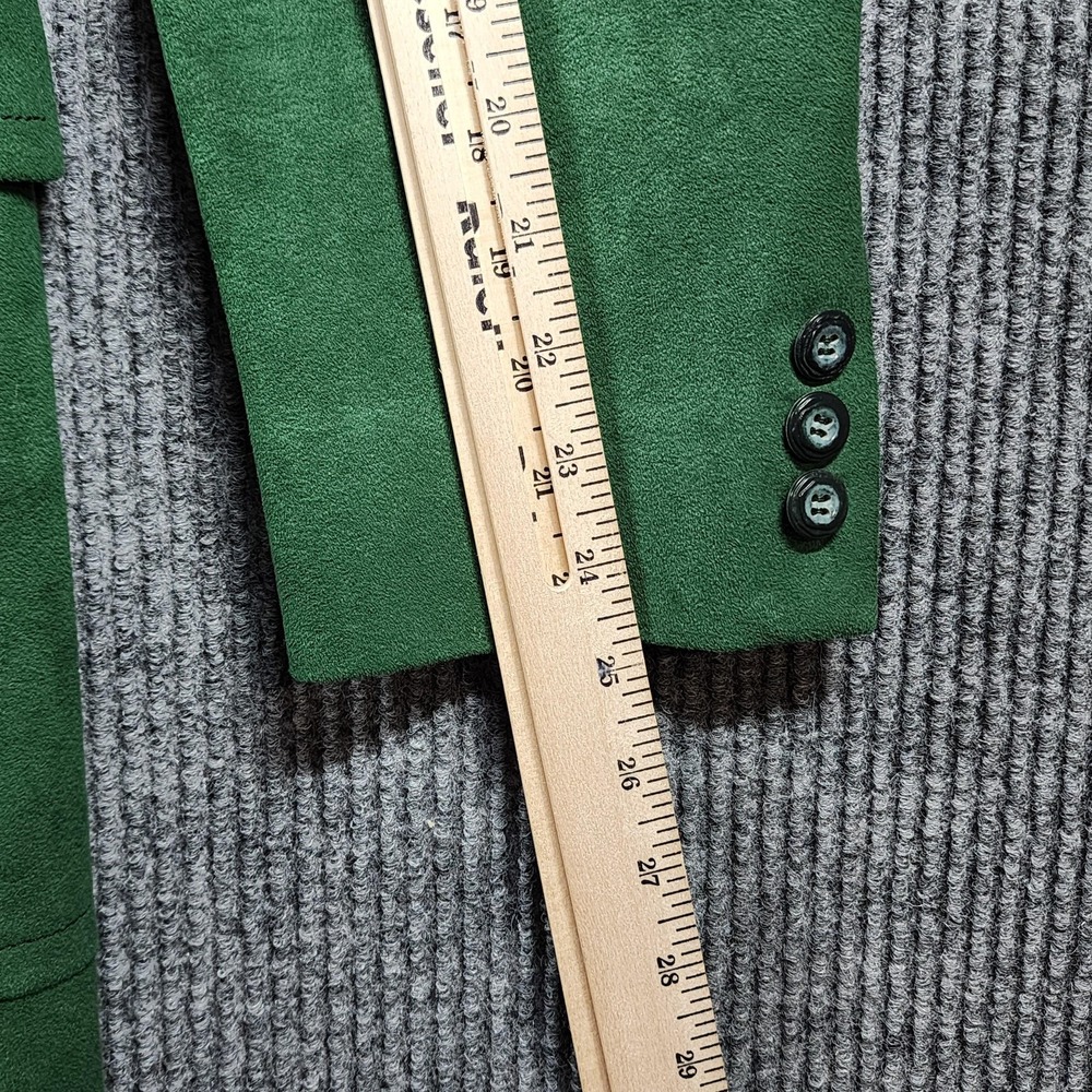Vintage ClanHall Green Suede Leather Blazer Mens 44 Sport Coat Union Made in USA - Picture 9 of 16
